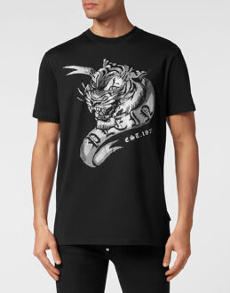 Philipp Plein T-Shirt Ronde Hals Tattoo Zwart