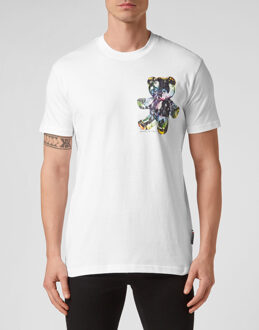 Philipp Plein T-Shirt Ronde Hals Teddy - maat 3XL Wit
