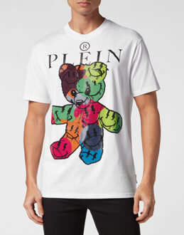 Philipp Plein T-Shirt Ronde Hals Teddy - maat Wit