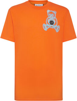 Philipp Plein T-Shirt Ronde Hals Teddy Oranje - 3XL