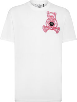 Philipp Plein T-Shirt Ronde Hals Teddy Wit - 3XL