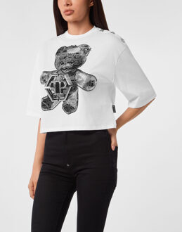 Philipp Plein T-Shirt Ronde Hals Teddy Wit - L