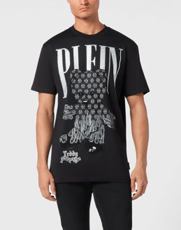 Philipp Plein T-Shirt Ronde Hals Teddy Zwart/wit - L