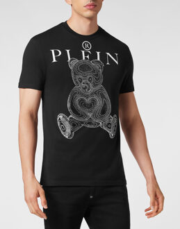 Philipp Plein T-Shirt Ronde Hals Teddy Zwart/wit