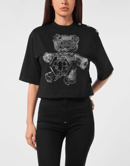 Philipp Plein T-Shirt Ronde Hals Teddy Zwart