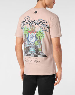 Philipp Plein T-Shirt Ronde Hals The Course - maat L Huidkleurig