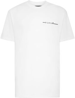 Philipp Plein T-Shirt Ronde Hals Wit/Zwart - XL