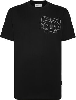 Philipp Plein T-Shirt Ronde Hals Zwart/rood - 4XL
