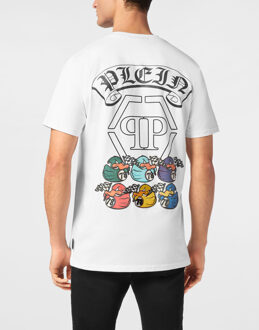 Philipp Plein T-Shirt Round Neck Ss Gothic Duck Wit - M