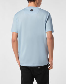 Philipp Plein T-Shirt Round Neck Ss Plein Stemma Lichtblauw