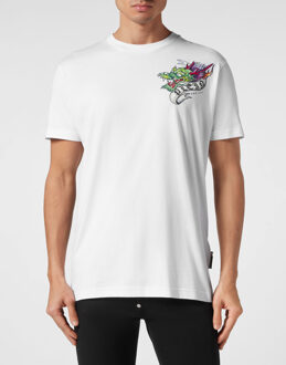 Philipp Plein T-Shirt Round Neck Ss Tattoo Wit