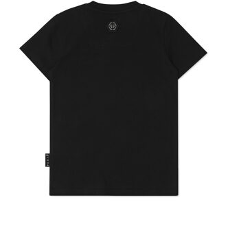 Philipp Plein T-Shirt Round Neck Ss With Crystals Teddy Bear - maat 12J / 152cm Zwart/wit