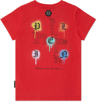 Philipp Plein T-Shirt Round Neck Wire Frame - maat 10J / 140cm Rood