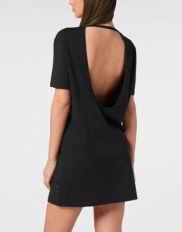 Philipp Plein T-Shirt Short Dresses Duck Strass Zwart