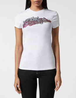 Philipp Plein T-Shirt Slim Fit Bombing Graffiti - maat S Wit