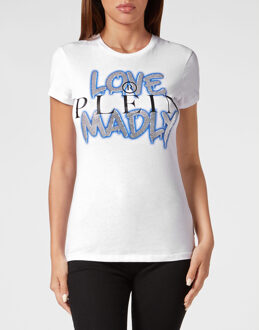 Philipp Plein T-Shirt Slim Fit Wit/Blauw - L