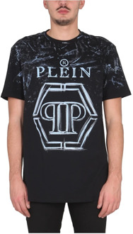 Philipp Plein T-shirt SS zeshoek Philipp Plein , Black , Heren - Xl,M