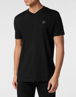 Philipp Plein T-Shirt V-Hals Gothic Plein Zwart - 4XL