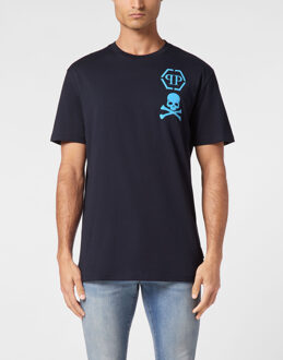 Philipp Plein T-Shirt V-Hals Skull&Bones - maat 3XL Donkerblauw