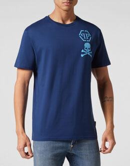 Philipp Plein T-Shirt V-Hals Skull Donkerblauw - L