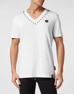 Philipp Plein T-Shirt V-Hals Wit - 2XL