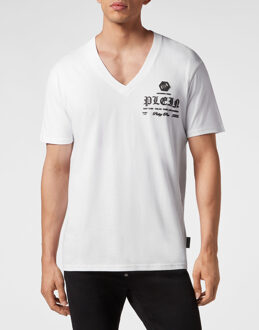 Philipp Plein T-Shirt V-Hals Wit - 4XL