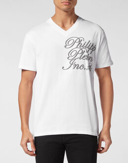 Philipp Plein T-Shirt V-Hals Wit