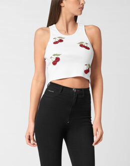 Philipp Plein Tanktop Cherries Wit - XS