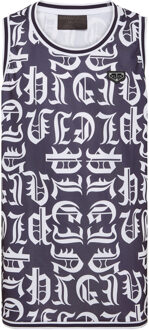 Philipp Plein Tanktop Gothic Plein Donkerblauw