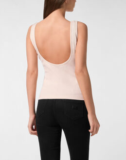 Philipp Plein Tanktop Hexagon Crème - M