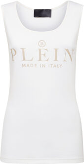 Philipp Plein Tanktop Iconic Plein - maat Crème