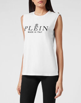 Philipp Plein Tanktop Iconic Plein Wit - XL