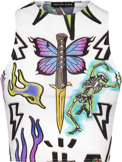 Philipp Plein Tanktop Monogram Wit/Multi - S
