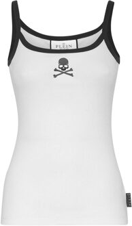 Philipp Plein Tanktop Skull&Bones - maat Wit