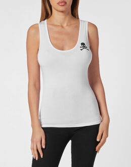 Philipp Plein Tanktop Skull&Bones Wit - L