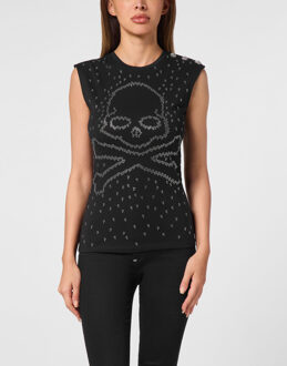 Philipp Plein Tanktop Skull&Bones Zwart