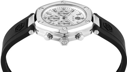 Philipp Plein The Hexagon Chrono Heren Zwarte Horloge PWZBA0123 - maat