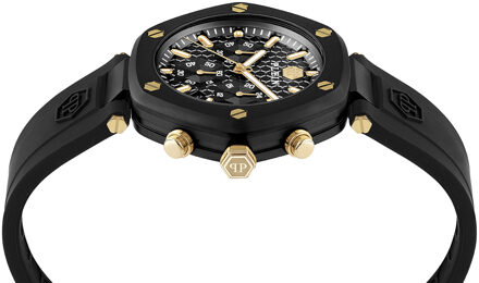 Philipp Plein The Hexagon Chrono Heren Zwarte Horloge PWZBA0223