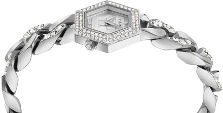 Philipp Plein The Hexagon Groumette Dames Zilveren Horloge PWWBA0123