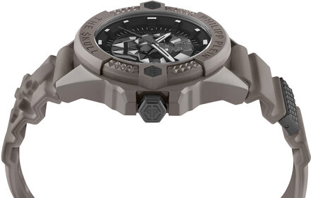 Philipp Plein The $kull Ecoceramic Heren Taupe Horloge PWUBA0323 - maat