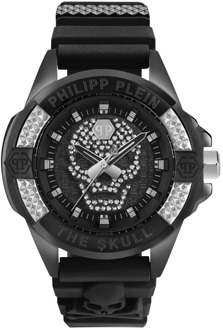 Philipp Plein The $kull Titan Crystal Zwarte Horloge Philipp Plein , Black , Heren - ONE Size
