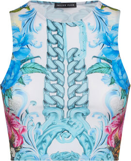 Philipp Plein Top Hawaii Lichtblauw - S