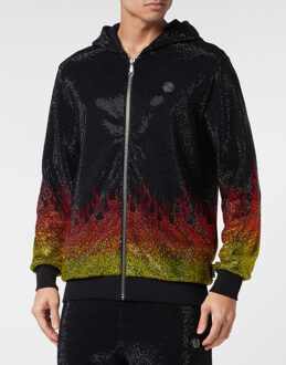 Philipp Plein Trainingspak: Hoodie & Broek Flame Zwart - XL