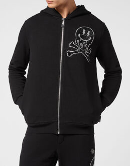 Philipp Plein Trainingspak: Hoodie & Broek Skeleton Zwart/wit