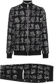 Philipp Plein Trainingspak: Top & Broek Gothic Plein Zwart - 3XL