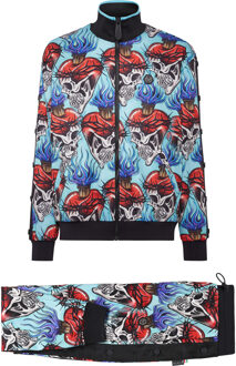 Philipp Plein Trainingspak: Top & Broek Tattoo - maat Turquoise