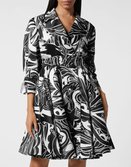 Philipp Plein Trenchcoat Circus Zwart/wit - XL