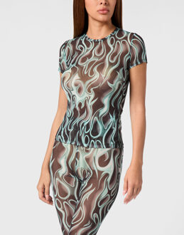 Philipp Plein Tulle T-Shirt Sexy Pure Ss Flame - maat S Zwart