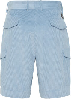 Philipp Plein Velvet Gabardine Short Cargo Trousers Cool Kid Fit Lichtblauw - 58 (Taille)