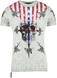 Philipp Plein Vliegtuigontwerp Grijs T-shirt